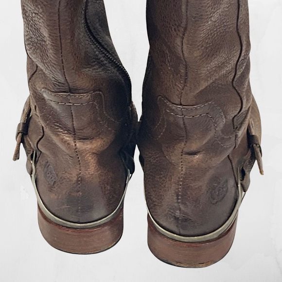 UGG Leather Riding Boots Women’s 8 Brown Tall Harness Zip Equestrian - Picture 11 of 13